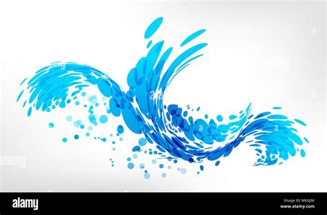 Wave Splash On White Background Water Design Template Stock Vector