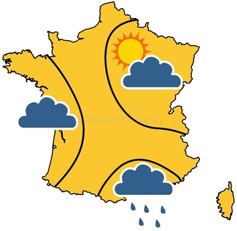 Weather map in France stock vector. Illustration of cartography - 81363472