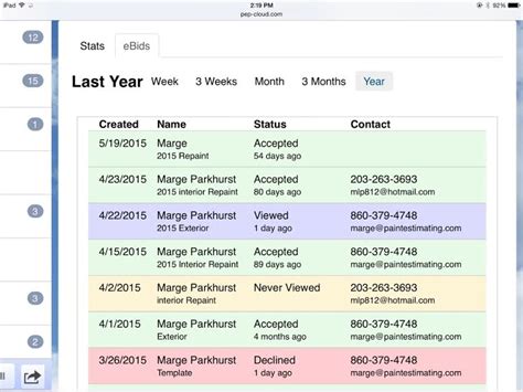 track ebid status paint estimainting program