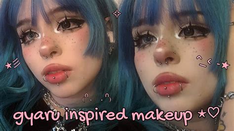 Cute Easy Gyaru Inspired Makeup Youtube