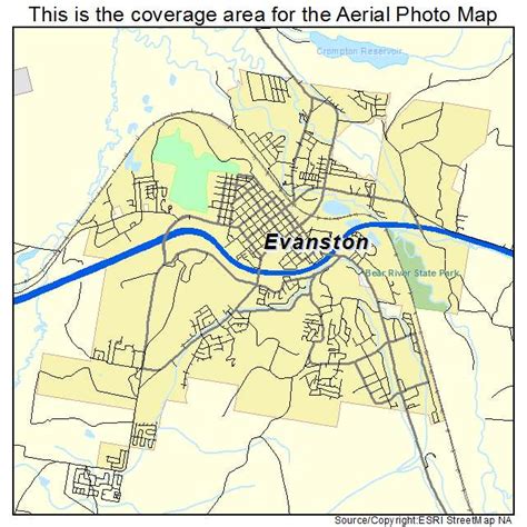 Aerial Photography Map of Evanston, WY Wyoming