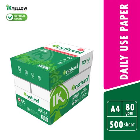 Ik Natural 500s 80gsm A4 Paper 1 Carton Box 5 Reams 500 Sheetsream