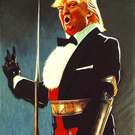 Cinematic Front Shot Donald Trump As A Knight Stable Diffusion