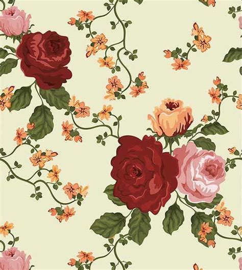 Papel De Parede Com Flores Vermelhas E Rosas Folhagem Verde Com