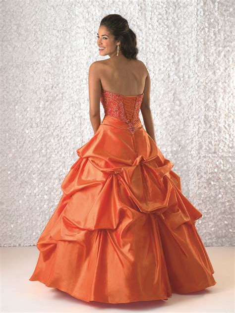 Orange Ball Gown Strapless Lace Up Full Length Quinceanera Dresses With Beading Embroidery And