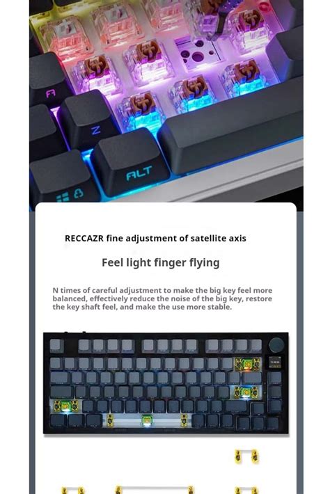 Reccazr Kw Pro Hot Swappable Gasket Structure Rgb Wireless Three Mode Display Custom