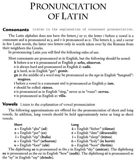 Latin I 2020: Pronunciation of Latin Ecce Romani