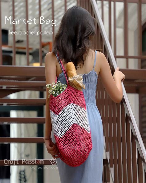 Crochet Market Bag Mesh Bag Free Crochet Pattern Craft Passion