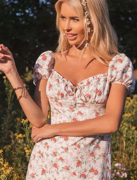 Sweetheart Neck Ruched Bust Puff Sleeve Floral Dress In 2020 Tie Neck