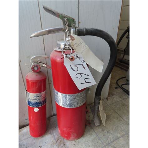 2 Vintage Fire Extinguishers 1 Large 1 Small Schmalz Auctions