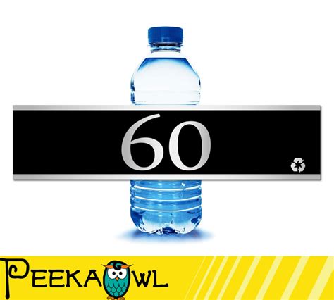 Instant Download Kiss 60th Birthday Water Bottle Labels Etsy