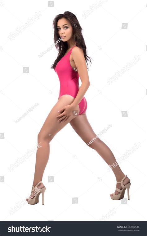 Beautiful Sexy Brunette Girl Posing Bathing Stock Photo Shutterstock
