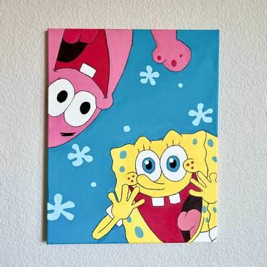 Spongebob Squarepants Patrick Squidward Acrylic Painting Atelier Yuwa