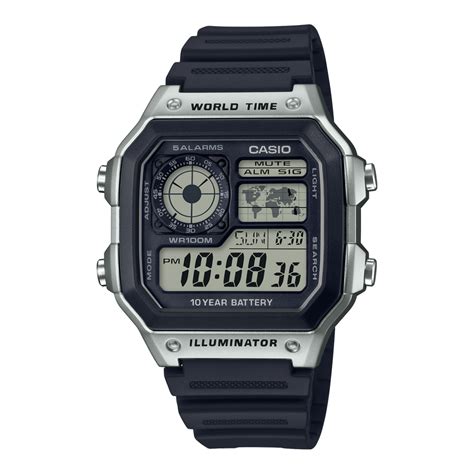 Ae Wh Cv Illuminator Black Silver Digital Watch Casio