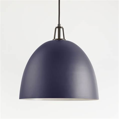 Maddox Navy Dome Large Pendant Light With Black Socket Reviews Crate And Barrel Canada