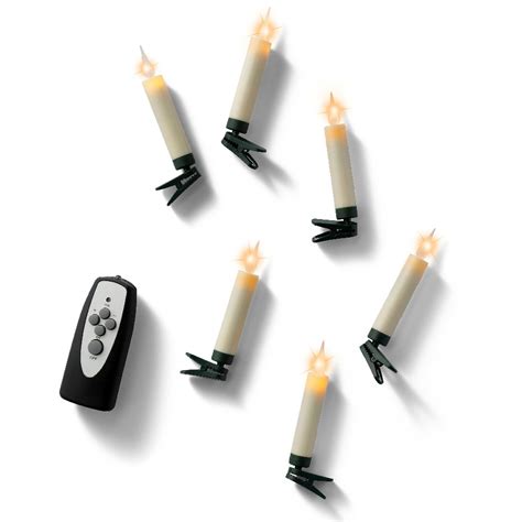 Clip On Christmas Tree Candle Lights 10 Warm White Led Flickering Candles