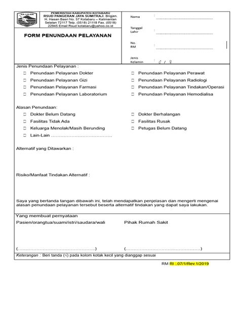 Revisi Form Penundaan Pelayanan Pdf