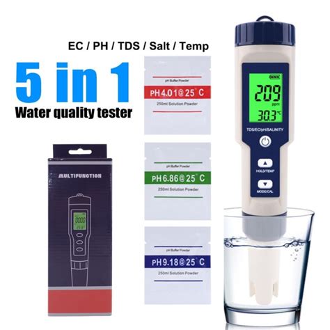 Ez In Ftion Water Quality Meter Ph Salinity Tds Ec Tester With