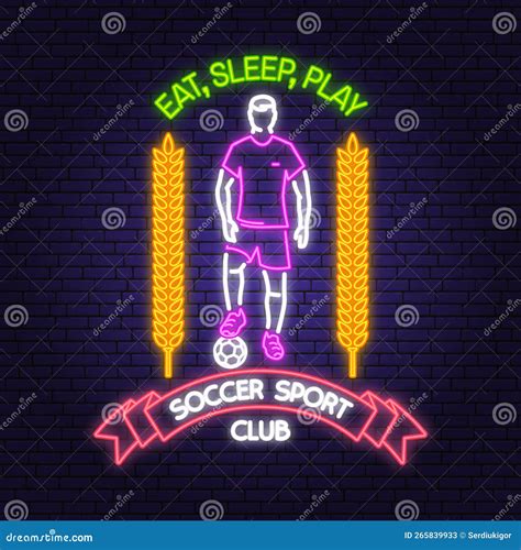 Soccer, Football Club Bright Neon Sign. Vector Illustration. for ...