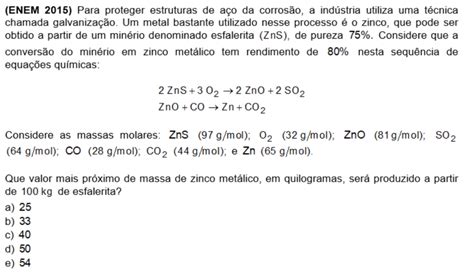 Estequiometria Enem - Questões De Estequiometria Enem - RETOEDU