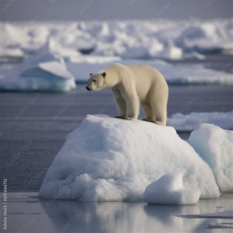 A Powerful Image Of A Polar Bear Stranded On A Shrinking Ice Cap