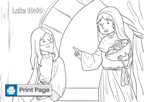 Mary And Martha Coloring Page Mary Martha Pinterest Coloring The Best