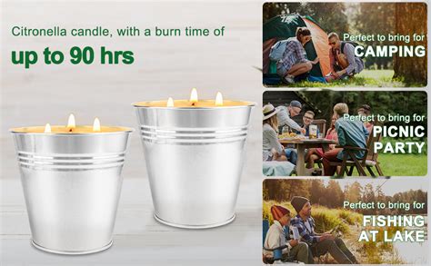 2 Pack Large Citronella Candles Outdoor And Indoor 200hrs Burning