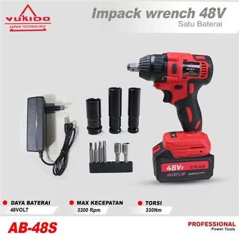 Cordless Impact Wrench YUKIDO TOOL AB 48S SET Brushless Mesin Bor Baut