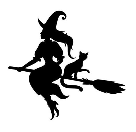 Halloween Flying Witch On Broomstick Svg Dxf Eps Png Pdf Etsy