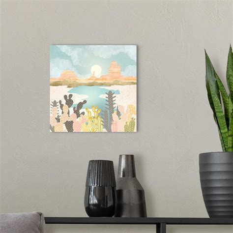 Retro Desert Oasis Acrylic Wall Art Print 12x12 Etsy