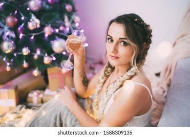 Sexy Girl Lingerie Two Pigtails Glass Stock Photo Shutterstock
