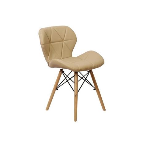 Cadeira Charles Eames Eiffel Slim Wood Estofada Nude MadeiraMadeira