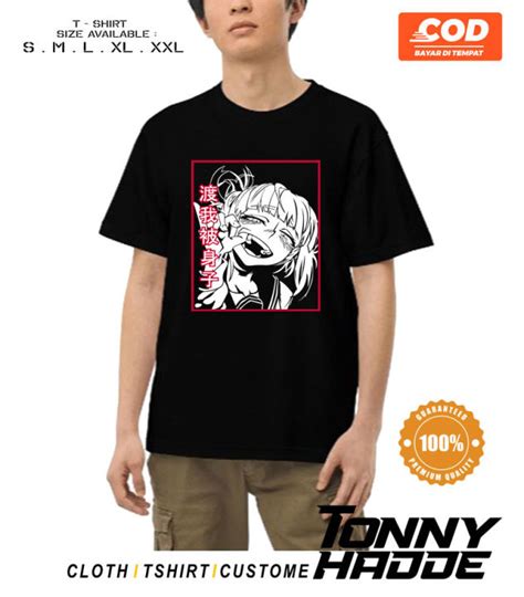 Kaos Baju Anime Hentai Himiko Toga Jepang Kartun Kaos Pria Wanita Dewasa Cotton Combed S