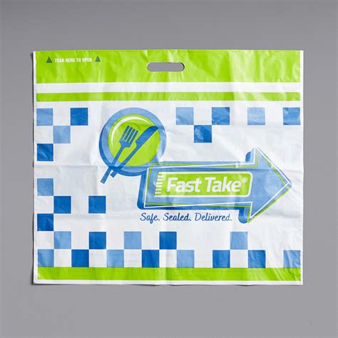 Fast Take Tamper Evident Printed Hdpe Carry Out Bag X Case