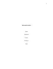 Inferential Statistics.edited.docx - 1 Inferential Statistics Name ...