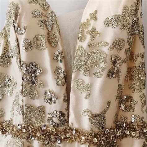Gold Formal Dress With Nude Underlay Gem