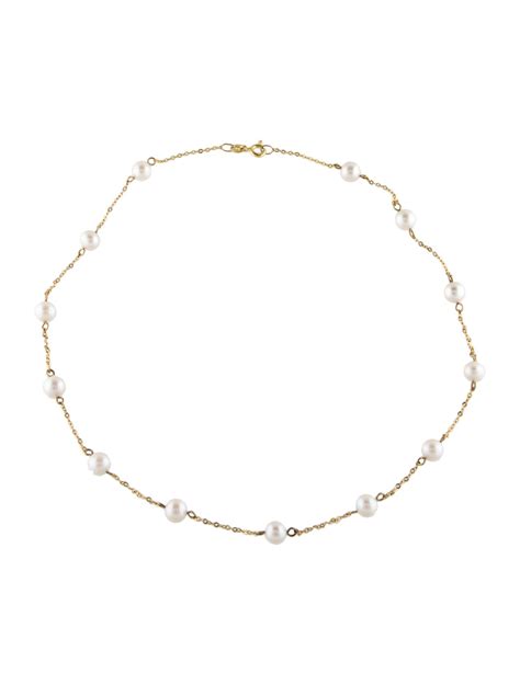 Mizuki Pearl Bead Strand Necklace 14k Yellow Gold Bead Strand