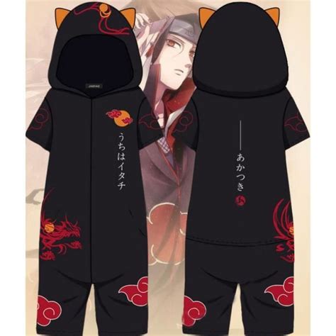 Jinding Pyjama Naruto Akatsuki Pyjama Une Pi Ce Homme Et Femme Noir