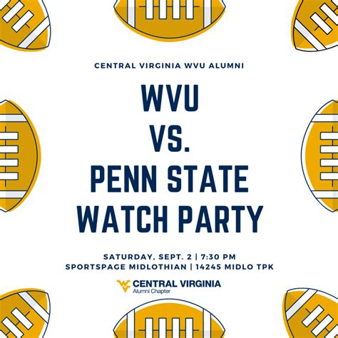 Wvu Penn State Game Watch Party Central Virginia Chapter Wvu Alumni