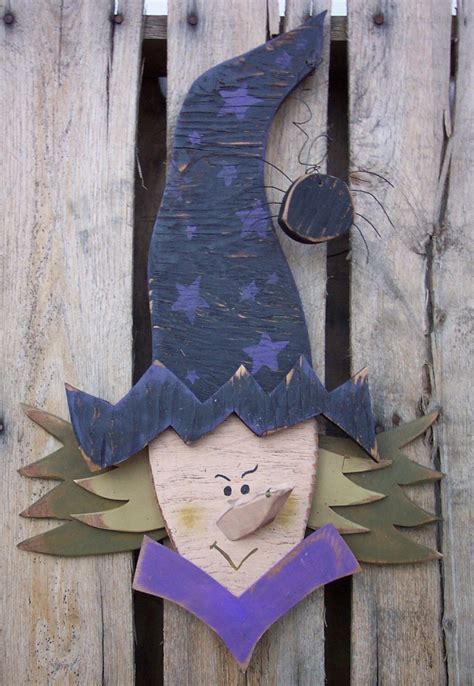 Scary Witch Wood Craft Pattern For Fall Halloween Etsy