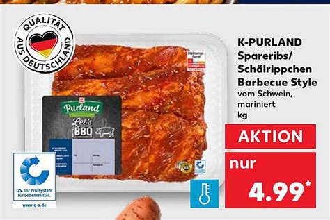 K Purland Spareribs Oder Sch Lrippchen Barbecue Style Angebot Bei