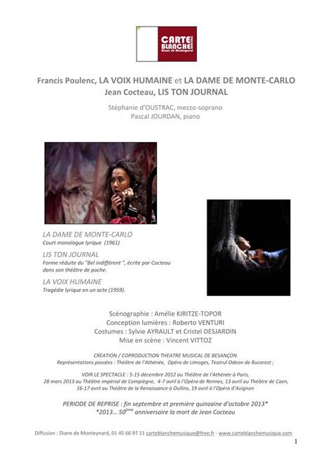 Pdf Francis Poulenc La Voix Humaine La Dame De Monte Dokumen Tips