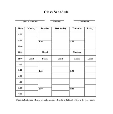 36 College Class Schedule Templates [Weekly/Daily/Monthly]