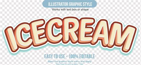 Ice Cream Illustrator Graphic Style Text Png Pngwing