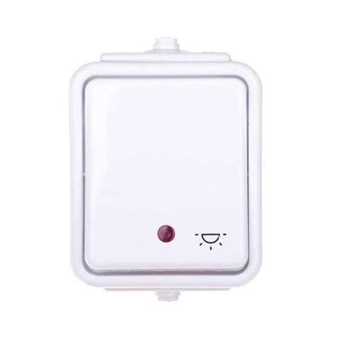 Bouton poussoir avec voyant lumineux étanche IP44 Blanc WNT102CS01