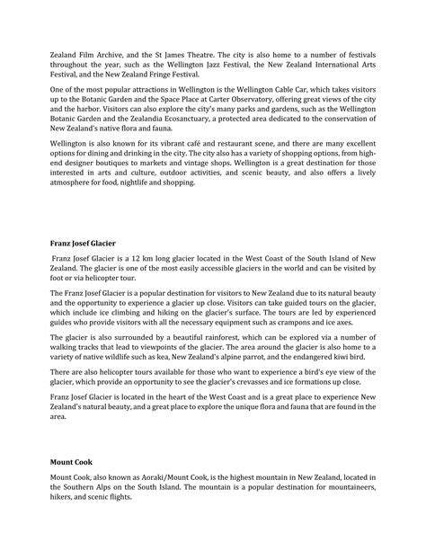 10 Best Places to Visit in New Zealand | PDF