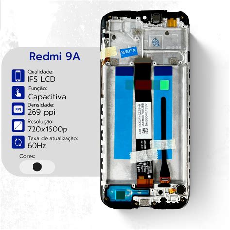 Display Frontal Redmi 9a Preto Com Aro Premium Wefix Wefix