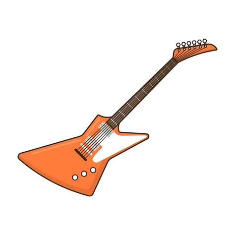 Cone De Ilustra O De Guitarra Desenho De Estilo De Desenho Animado