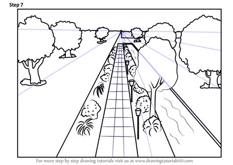 How to Draw One Point Perspective Landscape (One Point Perspective ...