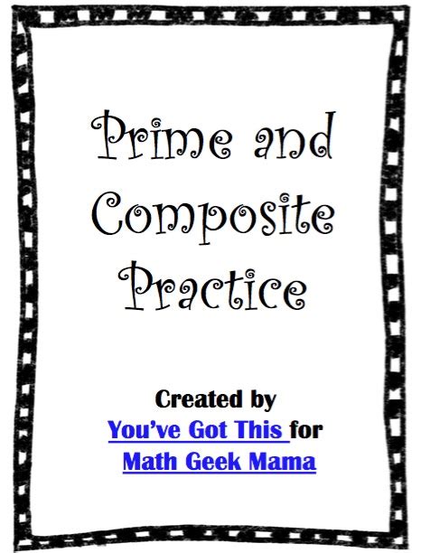 Prime And Composite Numbers Worksheets Free Activity Pack